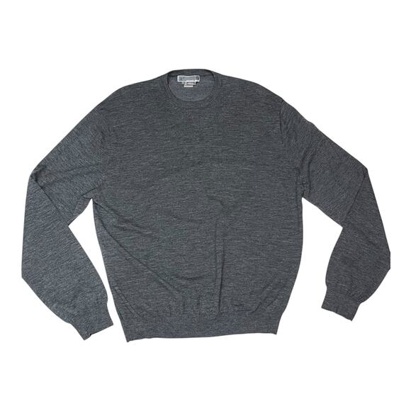 Michael Kors Men’s XL Charcoal Gray Wool Blend Crew Neck Pullover Sweater - Picture 2 of 6